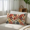 thumbnail image 6 of Vintage Moroccan Throw Pillow Cover 20 x 30 Inch Decorative Pillow Cover Abstract Bohemia Geometric Pattern Orange Lumbar Pillowcase Seasonal Rectangle Cushion Case for Couch Sofa Bed Living Room, 6 of 9