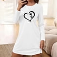 thumbnail image 1 of HongQid Women's Sleepshirt Dress Comfortable Nightshirt Nightgown Long Sleeve Love Heart Graphic Sleepwear, 1 of 6