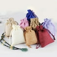 thumbnail image 2 of Guardurnaity 50 Uds. Saco con cordón joyería anillos pendientes bolsas arpillera embalaje boda Natural fiesta envoltura cumpleaños duradero Ropa, zapatos y accesorios Miscelánea Violeta, 2 of 6