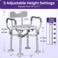 thumbnail image 6 of KEKOY Heavy Duty Shower Chair with Back and Arms, Extra Large Suction Cups, 550lbs Shower Chair for Inside Shower, FSA/HSA Adjustable Bath Chair for Elderly, 6 of 9