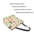thumbnail image 3 of FORMRS Womens Canvas Tote Bag with Zipper Inner Pocket Shoulder Handbag, Leaves Pattern, 3 of 7