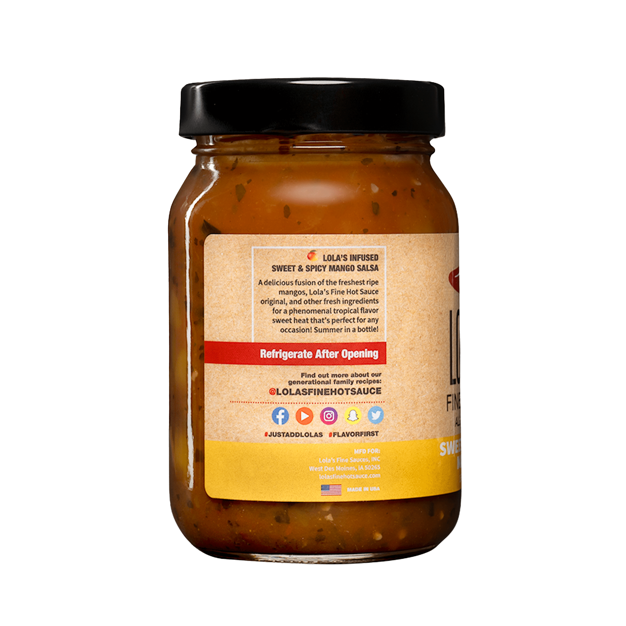 (3 pack) Lola's Fine Salsa - Sweet N Spicy Mango 16 oz