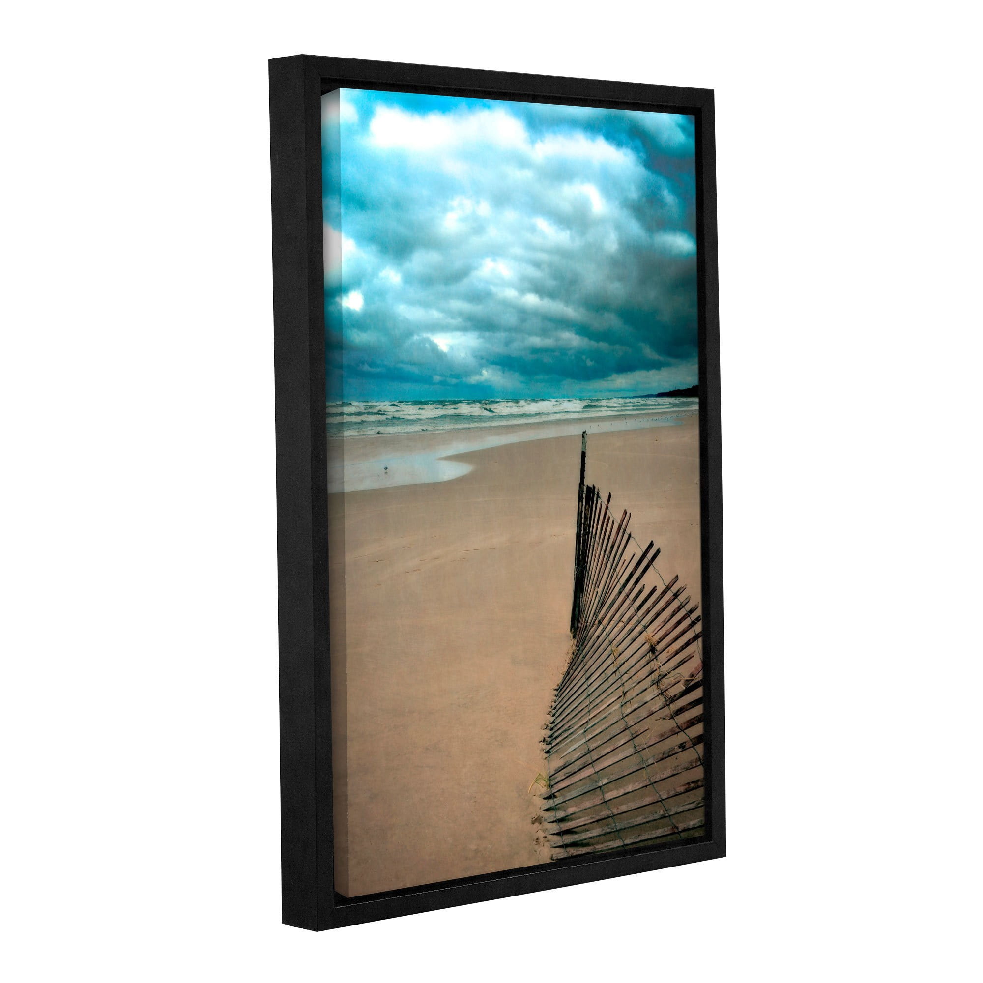 ArtWall Kevin Calkins "Seagull and Snowfence" Gallery-Wrapped Floater-Framed Canvas