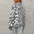 thumbnail image 6 of Arlun Women's Color Block Leopard Print Button down Long Sleeve Cardigan Sweaters Loose Fit Lightweight Soft Cozy Outwear 2025 Fall Winter Clothes for Women Grey S, 6 of 8