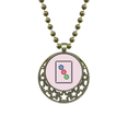 thumbnail image 1 of Mahjong Circle Dots 3 Tile Pattern Pendant Star Necklace Moon Chain Jewelry, 1 of 3