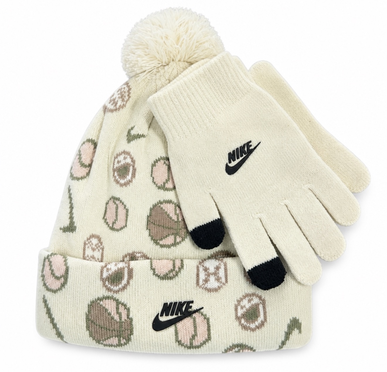 Nike Knit Pom Beanie and Gloves 2-Piece Winter Set photo 2