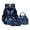 Blue - Butterfly, variant on Panda Print Kids Schoolbag Set for Boys Girls, Floral Printed Kids Backpack with Lunch Box with Adjustable Strap, Practical School Bookbag and Pencil Case Set of 3