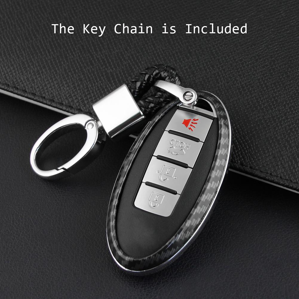 Black Stripe Brown Zinc Alloy Smart Remote Key Cover Chain Case Fob For NIssan 