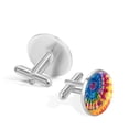 thumbnail image 3 of Tie Dyeing Silver Jewelry Men Cufflinks Set Suitable for Formal Attire Made of Stainless Steel for Business Meetings or Weddings, 3 of 6