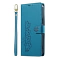 thumbnail image 2 of Wallet Leather Case For Samsung Galaxy S25 5G / Galaxy S24 5G 6.2",with Card Holder,wristband, Shockproof Kickstand Embossed Cute Cats, Snap Phone Case,Blue, 2 of 9