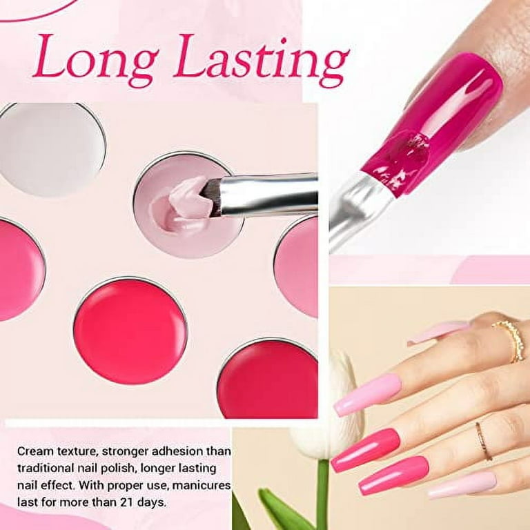 Hot Pink Cream Nails Set Hot Pink Cream Nails Set