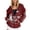 Brick Red, variant on Womens Zip Up Hoodie Casual Goth Eye Moon Star Graphic Long Sleeve Hooded Jacket Streetwear Punk Sweatshirt Loose Fit Top Navy 2XL