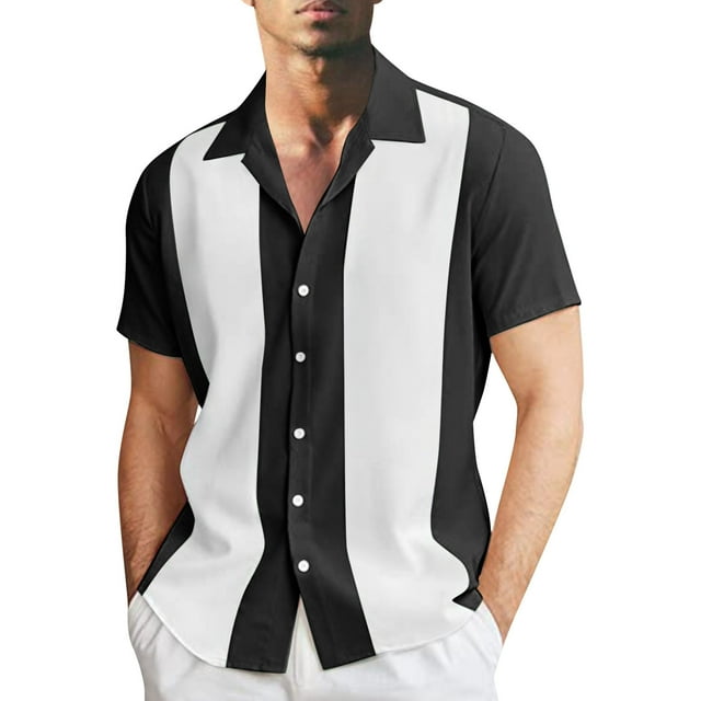 Chemise à Manches Mi-Longues pour Hommes, Mode et Loisirs, à Col à Revers avec Boutons, T-Shirt, Chemise à Manches Courtes