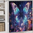 thumbnail image 5 of Watercolor Butterfly Shower Curtain Sets with Rugs 4 Piece Rustic, 5 of 8