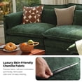 thumbnail image 6 of WACASA 113" Oversized Modular Sectional Sofa with Deep Seat, Large 4-Seater L Shaped Couch Set with Movable Ottoman and Throw Pillows, Comfy Chenille Cloud Couch for Living Room, Green, 6 of 13