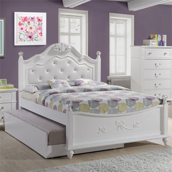 Picket House Furnishings Annie Full Bed with Storage Trundle in White