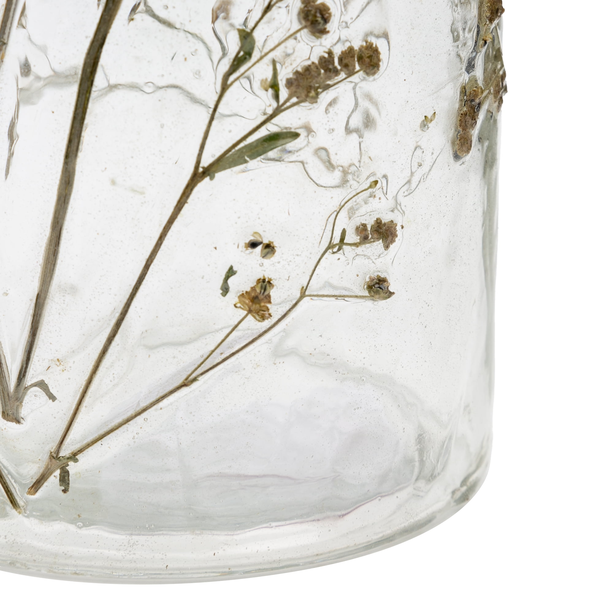 Mainstays Decorative Dried Floral Glass Vase, 7.75"