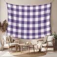 thumbnail image 2 of Purple Checkered Large Tapestry for Bedroom Wall Hanging Tapestry, Farmhouse Buffalo Plaid Ceiling Backdrop Tapestries Poster Blanket Wall Decor for Teens Room Living Room Dorm 85" x 90", 2 of 8