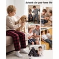 thumbnail image 3 of Pogiun Boys Pajama Pants Soft Micro Fleece PJ Bottoms for Kids Printed Plaid Design Boy's Sleepwear Black/Red 14-16y, 3 of 6