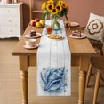 thumbnail image 2 of Summer Coastal Table Runner 72 Inches, Sea Ocean Marine Conch Starfish Coral Wooden Bed Runner Dresser Scarves Tabletop for Indoor Outdoor Parties/Ceremony/Banquet, 16" x 72", 2 of 9