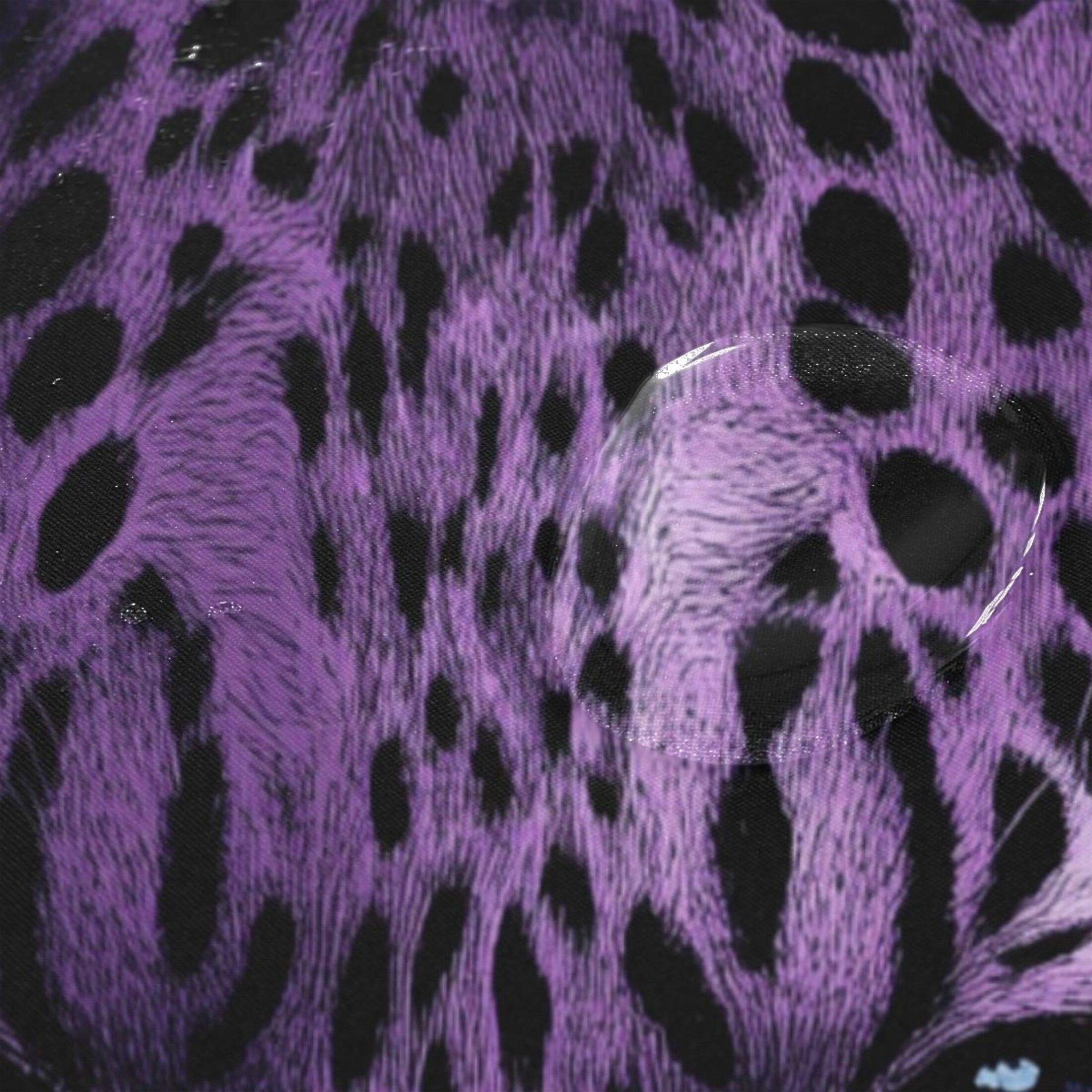 Wobogo Purple Leopard Bathroom Shower Curtain Set with Floor Mat and Hooks Ultra Waterproof Visible Slider Beads