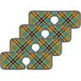 thumbnail image 3 of SKYSONIC Faucet Absorbent Mat 2 Pcs Yellow Black Blue and Gray Tartan Plaid Kitchen Faucet Splash Catcher Washable Counter Drying Pads Behind Faucet for Kitchen Bathroom, 3 of 7