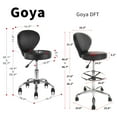 thumbnail image 2 of KLASIKA Black Rolling Swivel Salon Stool Chair with Wheel Back Lumbar Support Seat Adjustable Height 22" Hydraulic Chair for Beauty Barber Manicure Lash 2 Pack, 2 of 8