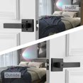 thumbnail image 3 of STARPY Matte Black Door Handle,Entry Door Lever for Bedroom,Exterior and Interior Door Knob with Lock C63, 3 of 3