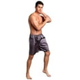 thumbnail image 3 of JANDEL Men's Smooth Solid Sleep Bottom Shorts, Loose Underwear Satin Pajama Pants, Gray L, 3 of 5