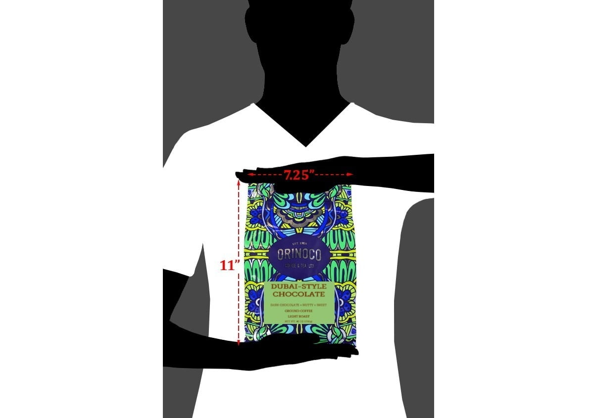 Orinoco Dubai-Style Chocolate Flavored Coffee 3lb bag, Light Roast, Ground Coffee, 100% Arabica beans