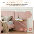 thumbnail image 4 of Christopher Knight Home King Size Upholstered Platform Bed Frame with Headboard and Nightstands, Pink, 4 of 8