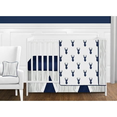 UPC: 0846480040286 | Stag Navy and White 11 Piece Crib Bedding Collection