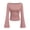 12#Light pink, variant on Boat Neck T-Shirt for Women Long Sleeve Bell Sleeve Ruched Fitted Solid Top Trendy Fall Casual Blouse for Everyday Wear Brown M