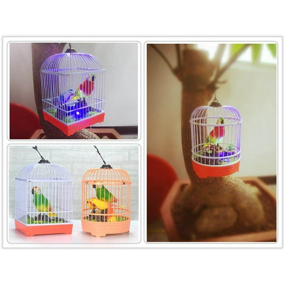 justharion Kids Sound Voice Control Activate Chirping Singing Bird Cage for Children Funny Toy Christmas Gift