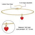thumbnail image 3 of Pulseras y tobilleras de cadena de corazón de acero inoxidable para hombres y mujeres, pulsera (15+5 cm), tobillera (21 + 5 cm) ajustable, 3 of 6