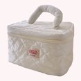 thumbnail image 5 of Bolsa de cosméticos de algodón de plumón de gran capacidad para mujer bolsas de maquillaje para vacaciones (blanco) Tmvgtek Para Estrenar, 5 of 5
