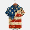 thumbnail image 2 of GERsome 4th of July Shirts for Men American Flag Graphic Patriotic Button Down Short Sleeve Shirts Summer Holiday Beach Shirts S-3XL, 2 of 5