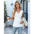 thumbnail image 6 of Women'S Summer Tank Tops Dressy Casual Blouses Business Work Outfits Sleeveless Peplum Shirts White S, 6 of 7