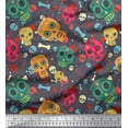 thumbnail image 1 of Soimoi Rayon Fabric Dot,Bone & Skull Fabric Prints by Yard 56 Inch Wide, 1 of 1