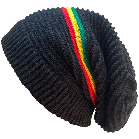 vlrwzc Jamaica Hat Jamaican Rasta Hats Fashion Rasta Beanie Hat Winter Hats Ribbed Knitted Hat Peaked Cap Single Ring Ribbed Knit for Woman