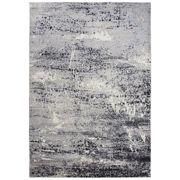 Encore 8' x 10' Abstract Brown/Gray/Rust/Blue Power-Loomed Area Rug