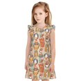 thumbnail image 1 of Vsdgher Chemises de Nuit Colorées pour Filles Manches Courtes à Volants Robe de Nuit Pyjama pour Fête Pyjama-Moyen, 1 of 6