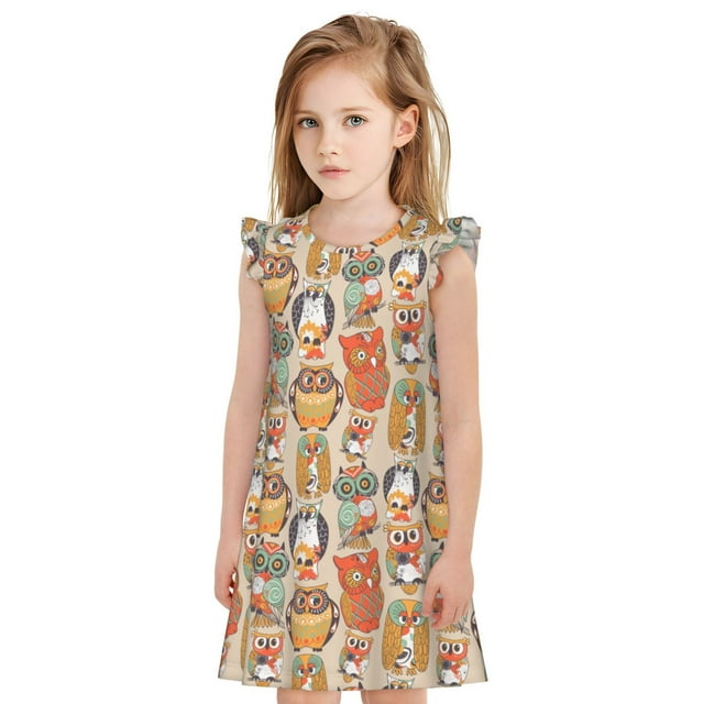 Vsdgher Chemises de Nuit Colorées pour Filles Manches Courtes à Volants Robe de Nuit Pyjama pour Fête Pyjama-Moyen