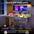 thumbnail image 3 of CHITOOMA Electric Standing Desk with LED & Storage, 55" x 28" Height Adjustable Computer Desk, C-Clamp Mount Compatible Ergonomic Table for Home Office, White, 3 of 9