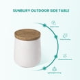 thumbnail image 5 of MOALCOFER Outdoor Side Table with Wood Grain Top,Round White Patio Accent Table, 5 of 8