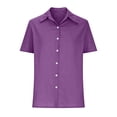 thumbnail image 4 of CHOK Linen Button Down Shirts for Women Summer Casual Short Sleeve V Neck Blouse Tops, 4 of 6