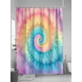 thumbnail image 5 of Abstract Ethnic Shower Curtain, Tie Dye Rainbow Bathroom Decor Curtains Set with Hooks, Colorful Waterproof Fabric Home Accessories， 72 X 72 Inch Long, 5 of 6