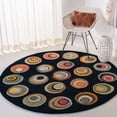 thumbnail image 2 of SAFAVIEH Soho Kendall Geometric Wool Area Rug, Black/Multi, 2' x 3', 2 of 10