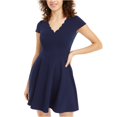 thumbnail image 1 of Bee Darlin Womens Solid A-line Dress azul marino 3/4 Bee Darlin A-line, 1 of 1