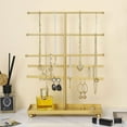 thumbnail image 2 of 5-Tier Gold Tabletop Metal Jewelry Necklace, Bracelet, Earring, Organizer with Ring Tray, 2 of 7